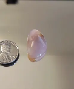 Polished Handcrafted 24x15mm 15.8ct Freeform Lavender Chalcedony Cabochon