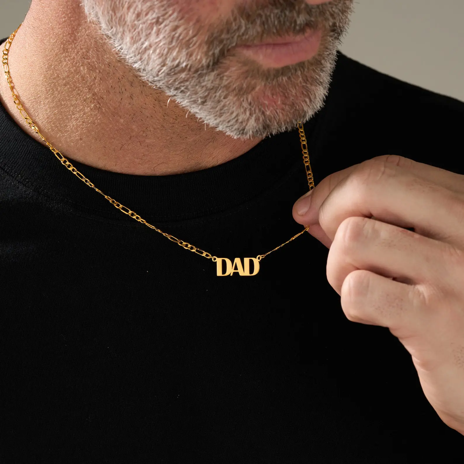 AS2504 Father's Day Gift Men's Stainless Steel Necklace English Letter DAD Pendant Necklace