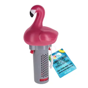 Flamingo Floating Spa, Hot Tub & Small Pool Chlorine and Bromine Dispenser - Holds 1" Tablets, 6 Flow Level Control Settings, Pink