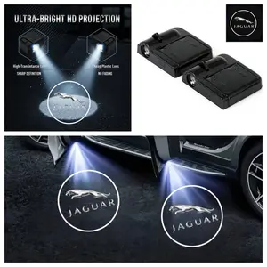 2-Pack Jaguar Welcome Lights for Xel Xjl Xkl Xj F-Type, High-Definition Car Door Projection Atmosphere Lamp, LED Door Light, No-Damage Installation