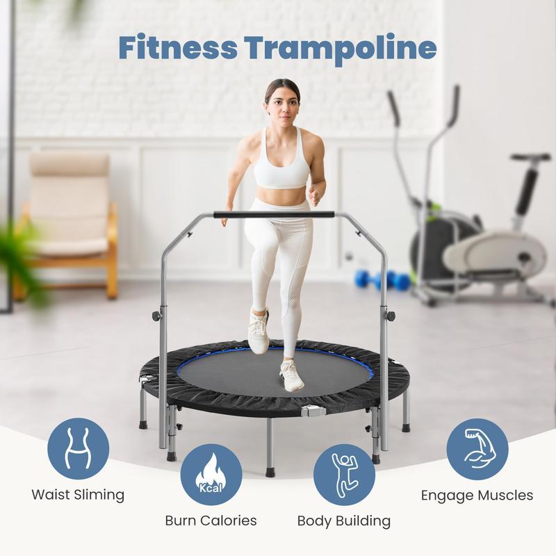 "Sweet Furniture Foldable Mini Trampoline for Adults – 40''/48'' Rebounder with Adjustable Bar for Ultimate Cardio, Strength, & Fun Workouts!" Does not apply