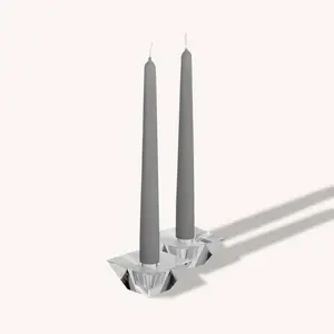 Dark Grey Taper Candles - 12 Inch - 4 Pack