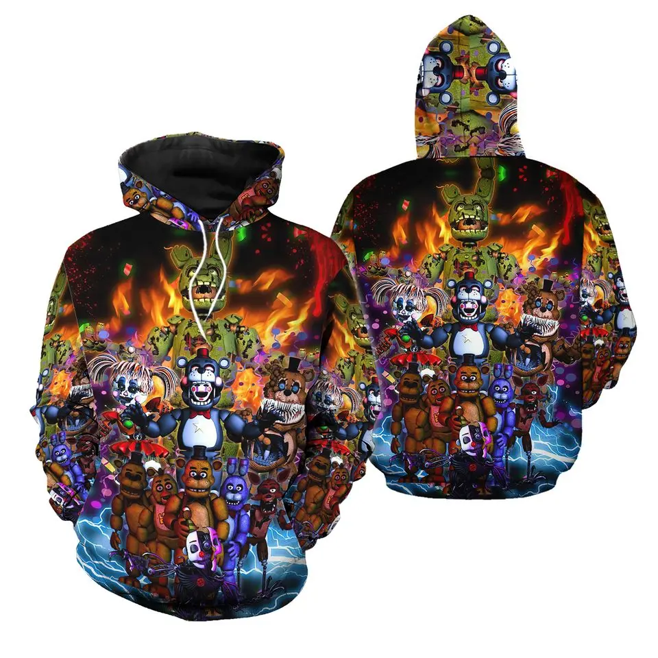 5 N1ghts at Freddy Hoodie Horror Game Hoodie Cartoon