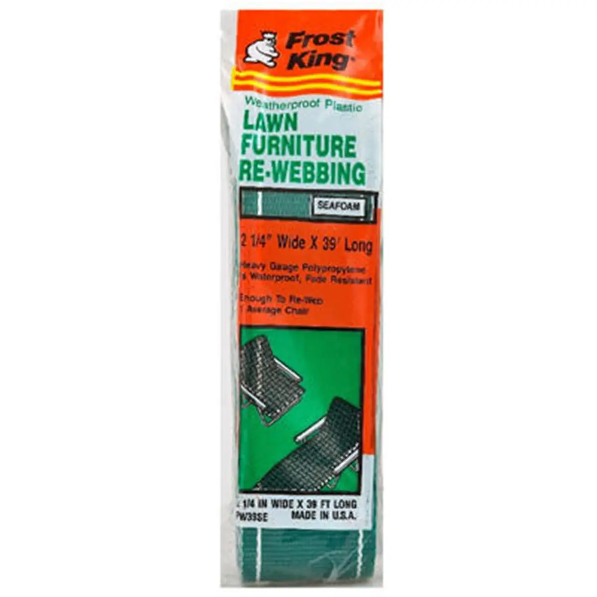 Frost King Outdoor Furniture Re-Web Kit, Heavy Gauge Polypropylene Webbing Roll, Weatherproof & Fade Resistant, 2.25 in x 39 ft, White