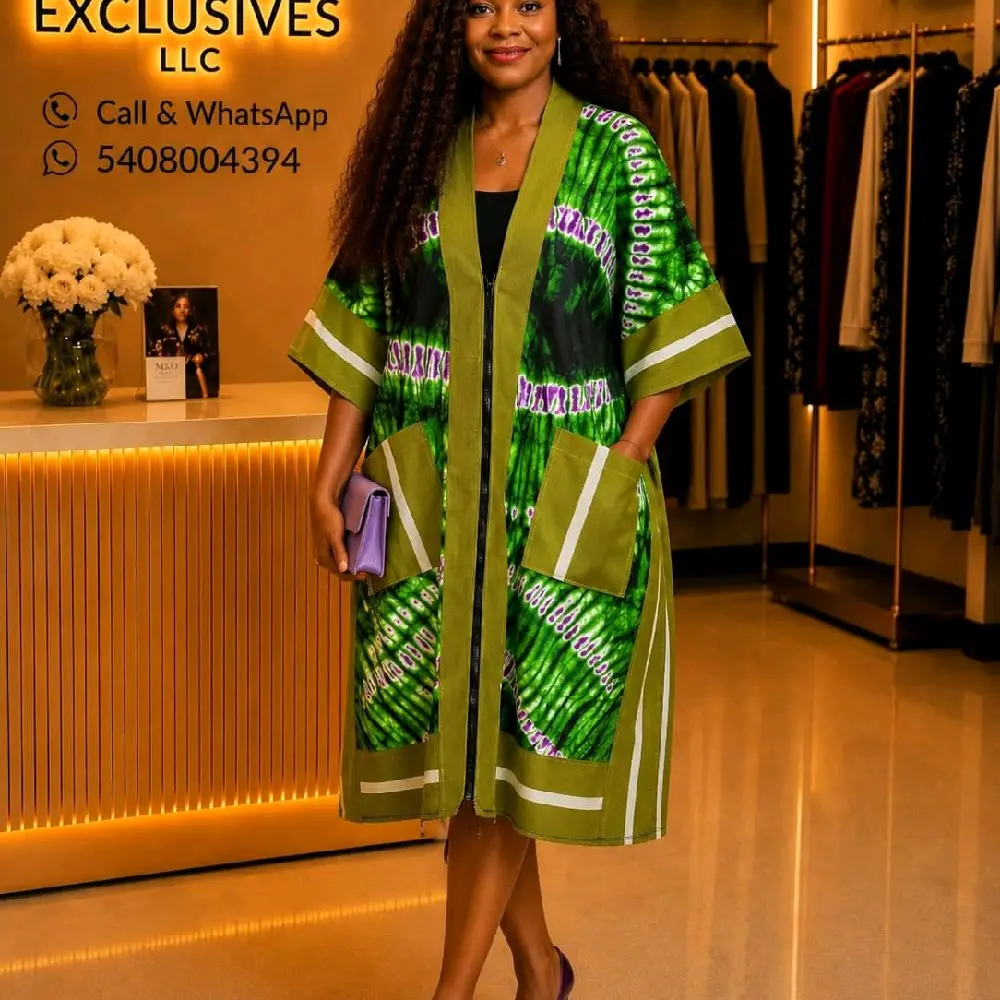 Women's Long Kimono Dress with Zipper, Everyday Style Casual Clothes for Women