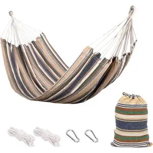 Hammock with Tree Straps Portable Canvas Hammocks with Carry Bag 500 lbs Colorful Camping Hammock Without Stand for Backyard Outdoor Indoor Hiking Beach Patio Garden