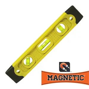 SWANSON 9 in. Magnetic Torpedo Level - Full Magnet, Rubber Ends, Shockproof Design