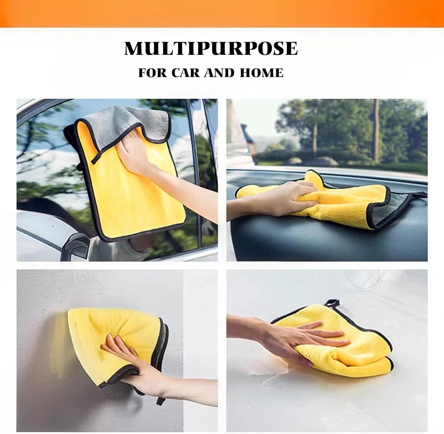 10 Pack Premium Microfiber Towels Coral velvet Washing and Detailing Towels for Car Detailing Household Cleaning Ultra-Soft Super Absorbent, Lint Streak-Free 11.8"x11.8” Cleaning Cloth (Yellow/Grey)