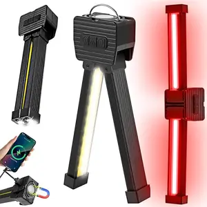 180° Rotate Gym Lamp for Posing,Magnetic Work Light with Hang Hook Camping Lamp,USB Power Bank LED Handheld Flashlight
