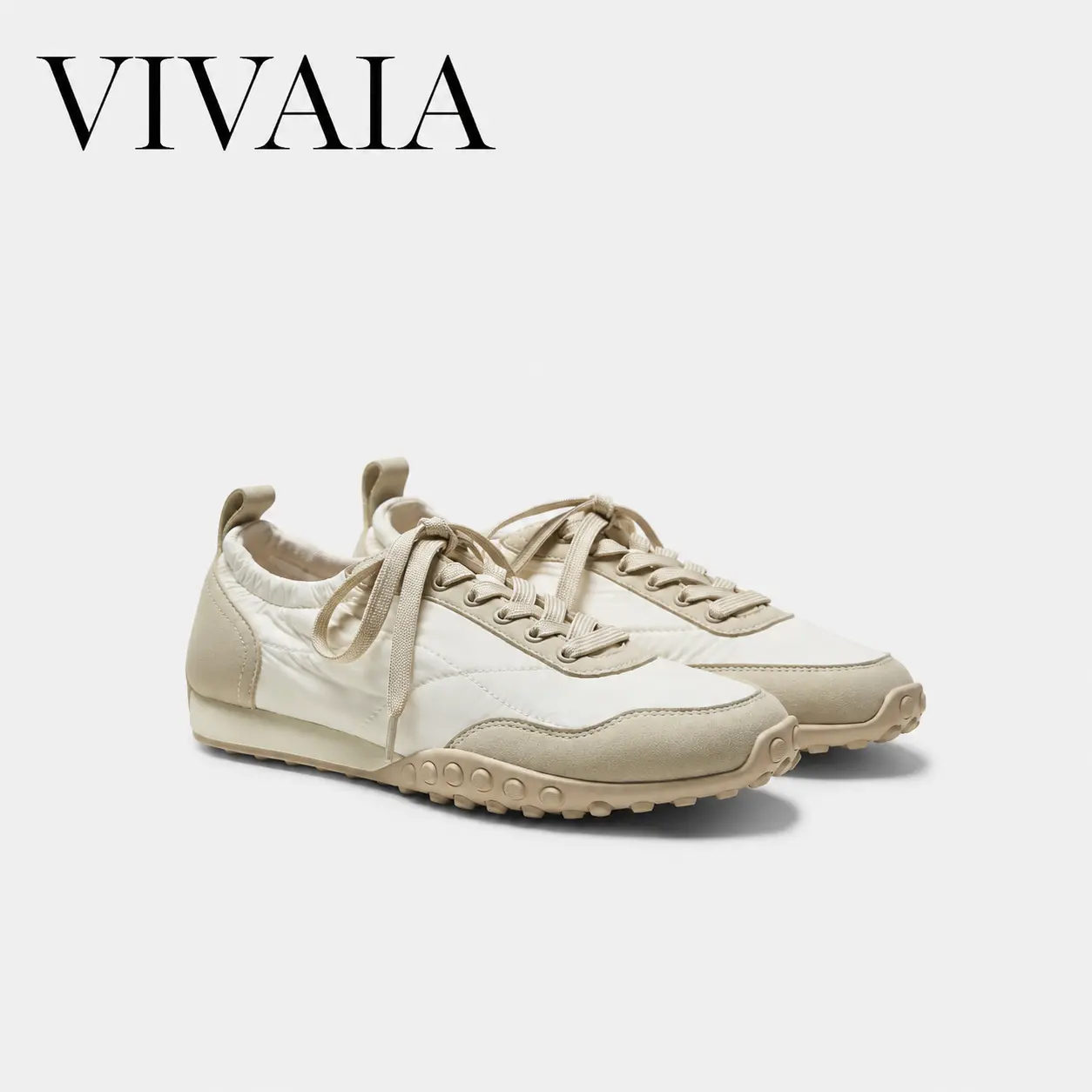 VIVAIA Round-Toe Casual Sneakers, Machine-Washable Recycled Nylon Lace-Up Shoes with Removable Cushioned Insole (Lexi)