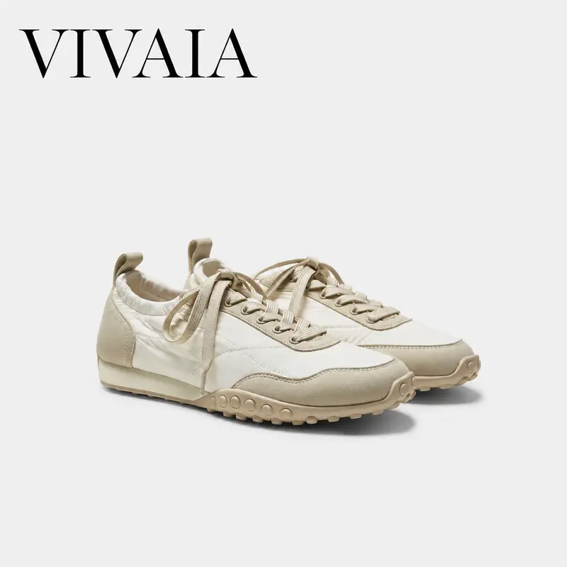 VIVAIA Women's Retro Recycled Nylon Casual Cushioning Lace-Up Footwear - Lightweight Athletic Sneakers, Machine Washable, Platform Sole, Streetwear Style, Commuter Walking Sports Fall Trainers (Lexi)