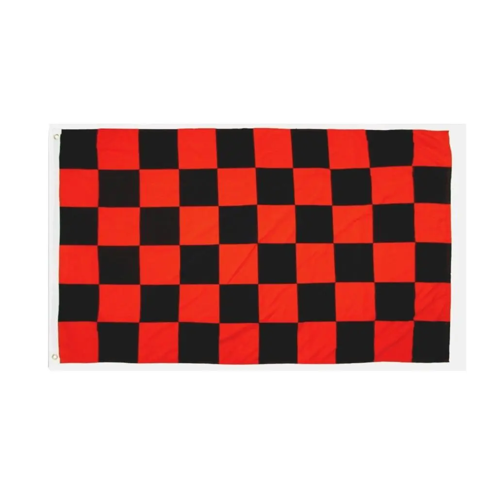 Red & Black Checkered Part 3 Banners, 3x5ft Dye-Subbed Polyester Backdrops, Home & Party Supplies