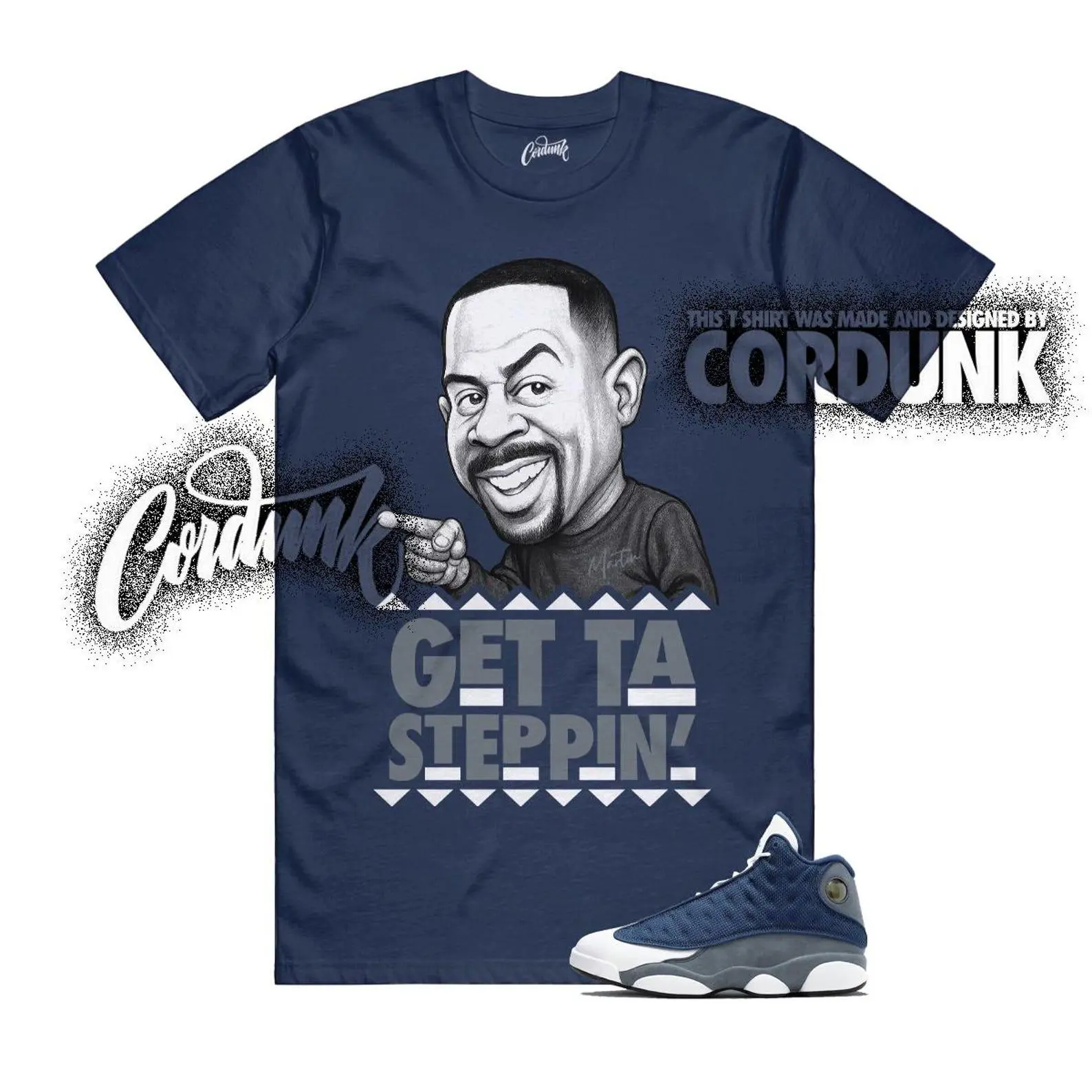 13 Flint Navy Grey Matching T Shirt, MARTIN Graphic Shirt, 90s Hip Hop Tee, Gift For Women and Man, Unisex T-Shirt, Sneaker Head Gift