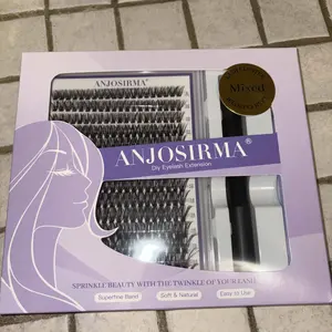 ANJOSIRMA Lash Extension Kit DIY 280pcs Lash Clusters Eyelash Extension Kit, 9-16mm 30D 40D Individual Lashes Kit with Lash Bond and Seal, Lash Tweezers
