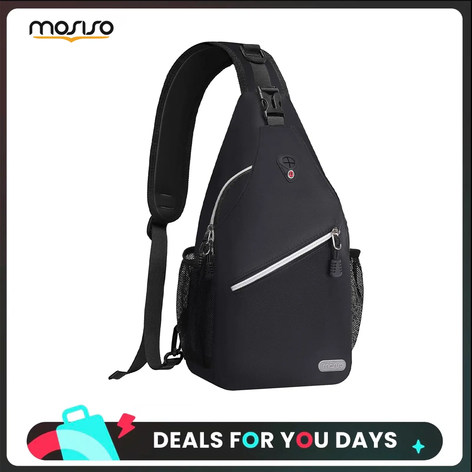 MOSISO Polyester Sling Bag for Adults, Versatile Crossbody Backpack, Lightweight Multifunctional Chest Bag with Multiple Pockets for Travel & Hiking, Versatile Bag, Unisex