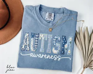 Comfort Colors Autism Awareness Shirt, Neurodiversity Tee, Faux Patchwork Inclusion Shirt, Autism Support Gift, SPED Teacher Shirt, Autism