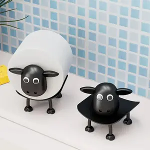 Cute Sheep Design Toilet Paper Holder, Fun Bathroom Decor, Desk Storage Container, Available in 3-Piece Set, 2-Piece Set, 1-Piece Set, Bathroom Decor Supplies