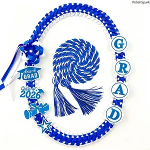 Class of 2026 Graduation Ribbon Lei and Honor Cord Set, School Colors Gift