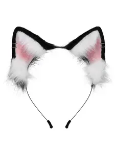 Handmade Cat Ear Hairband, Cosplay Earring, Unique Plush Animal Ear Accessory, Cat Ear Fox Ear Headband, Fashionable Hair Decor