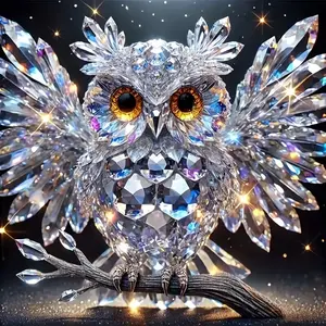 DIY 5D Diamond Painting Kit, Owl Statue Theme, Full Drill Mosaic Art, Home Wall Decor Gift, Craft Project for Adults