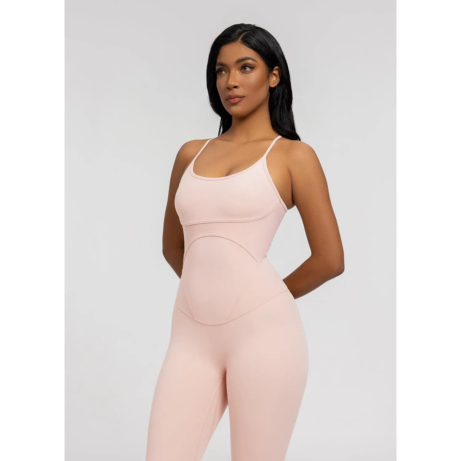 Women's Contrology Crossback Shapewear Bodysuit, Workout-Friendly Fabric, 1-Piece Design, Body Contouring, Compression, Open Back, Moisture Wick