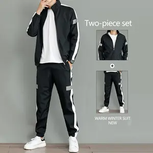 Men's Casual Sports Set - Color Block Stand Collar Design - Reflective Stripe Details - Breathable Fabric - Windproof Quick-Dry - The Perfect Gift for Boyfriend