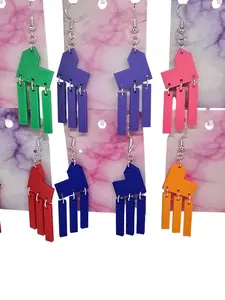 Catan Earrings 3D Printed - Elegant Design with Unique Shape and Colorful Finish