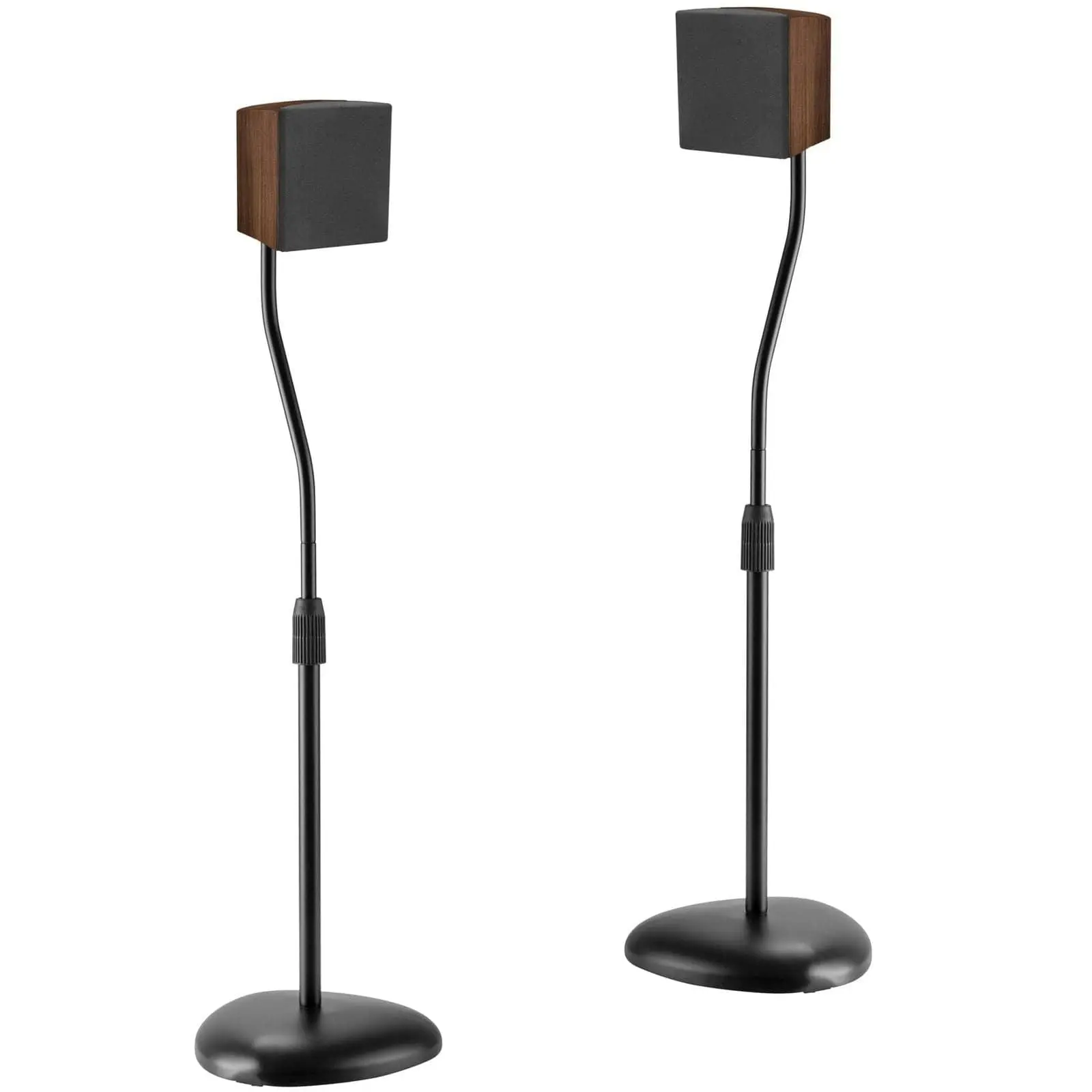 Mount-It! Height Adjustable Speaker Stands Pair for Satellite & Bookshelf Speakers, Surround Sound Floor Stands, 30–40.8", Holds 10 lbs Each