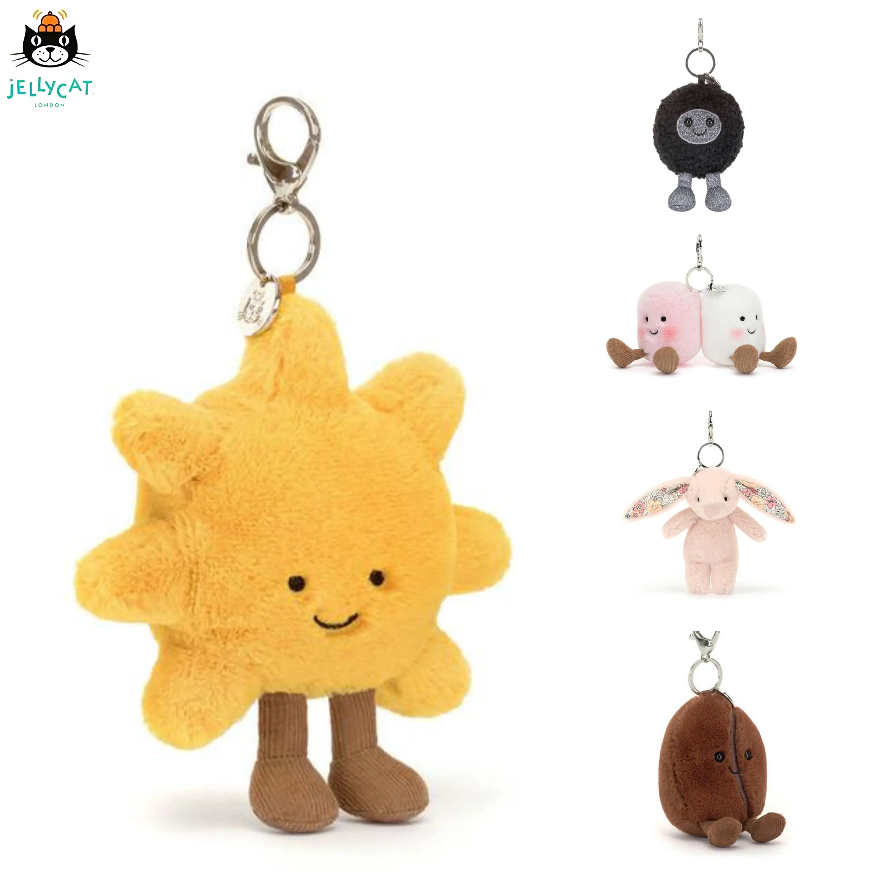 2026 JELLYCAT Bag Charm Collection - Ultra Soft Cuddly Stuffed Animal, Adorable Serpent Teddy for Kids & Babies, Unique Birthday & Christmas Gift, Cozy Nursery Decor & Collectible Plush