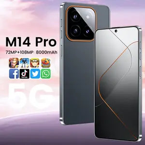 M14 Pro unlocked Android smartphone, support for face recognition, 16GB+1TB RAM, large 8000mAh battery, dual SIM card, GPS positioning, fast charging