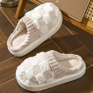 Cotton Slippers for Women Anti-Slip Cashmere for Warmth Monthly Indoor Home Use Cute Fluffy Design Comfortable Cozy Footwear Flipflop Slide Tiktokshopwintersale