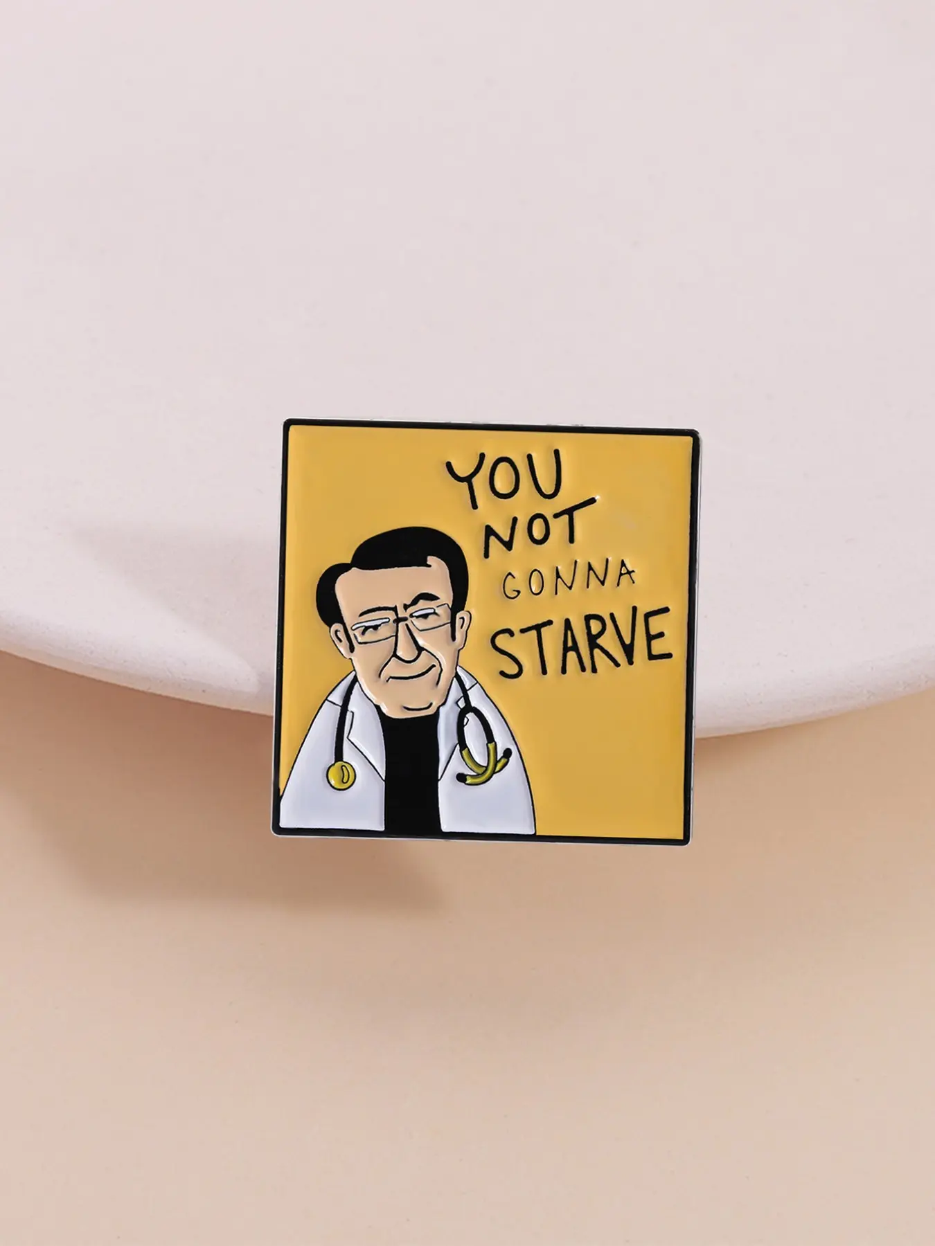 Funny Doctor Badge, Cartoon Medical Design, Humorous Message, Health Encouragement Medal, Nutritionalist Pin, Lapel Pin, 1 Piece, Perfect Gift for Healthcare Professionals, Healthcare Accessory, Nurse Badge, Emblem Logo Badge, Fashion Accessory
