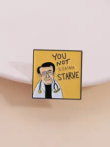 Funny Doctor Badge, Cartoon Medical Design, Humorous Message, Health Encouragement Medal, Nutritionalist Pin, 1 Piece, Perfect Gift for Healthcare Professionals, Healthcare Accessory, Nurse Badge, Fashion Accessory