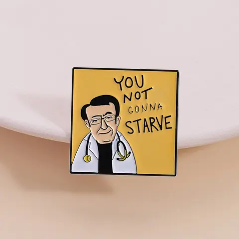 Funny Doctor Badge, Cartoon Medical Design, Humorous Message, Health Encouragement Medal, Nutritionalist Pin, Lapel Pin, Alloy Brooch Pin, 1 Piece, Perfect Gift for Healthcare Professionals, Healthcare Accessory, Nurse Badge, Fashion Accessory