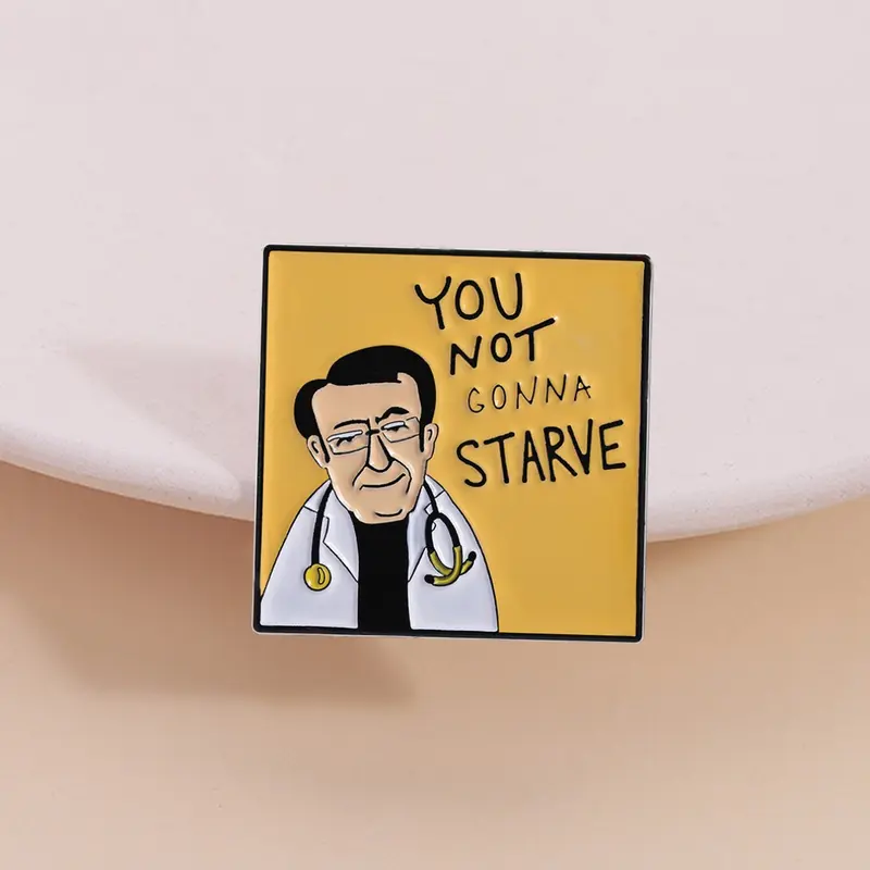 Funny Doctor Badge, Cartoon Medical Design, Humorous Message, Health Encouragement Medal, Nutritionalist Pin, Lapel Pin, Alloy Brooch Pin, 1 Piece, Perfect Gift for Healthcare Professionals, Healthcare Accessory, Nurse Badge, Fashion Accessory