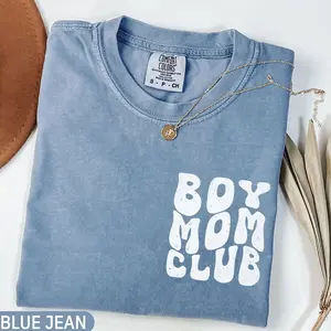 Comfort Color® Boy Moms Club Shirt, Boy Mama Shirt, Pregnancy Announcement Boy, Mom Life Shirt, Mother's Day Gift, Cute Mom Tee, Mom Gift ZTS