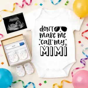 Don't Make Me Call My Mimi Baby Bodysuit 100% Pure Cotton Snap Closure Breathable Newborn Outfit For Gifting