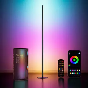 Smart RGBIC Corner Floor Lamp with Music Sync, App & Remote Control – Color Changing LED Light for Gaming, Parties, Home & Christmas Décor