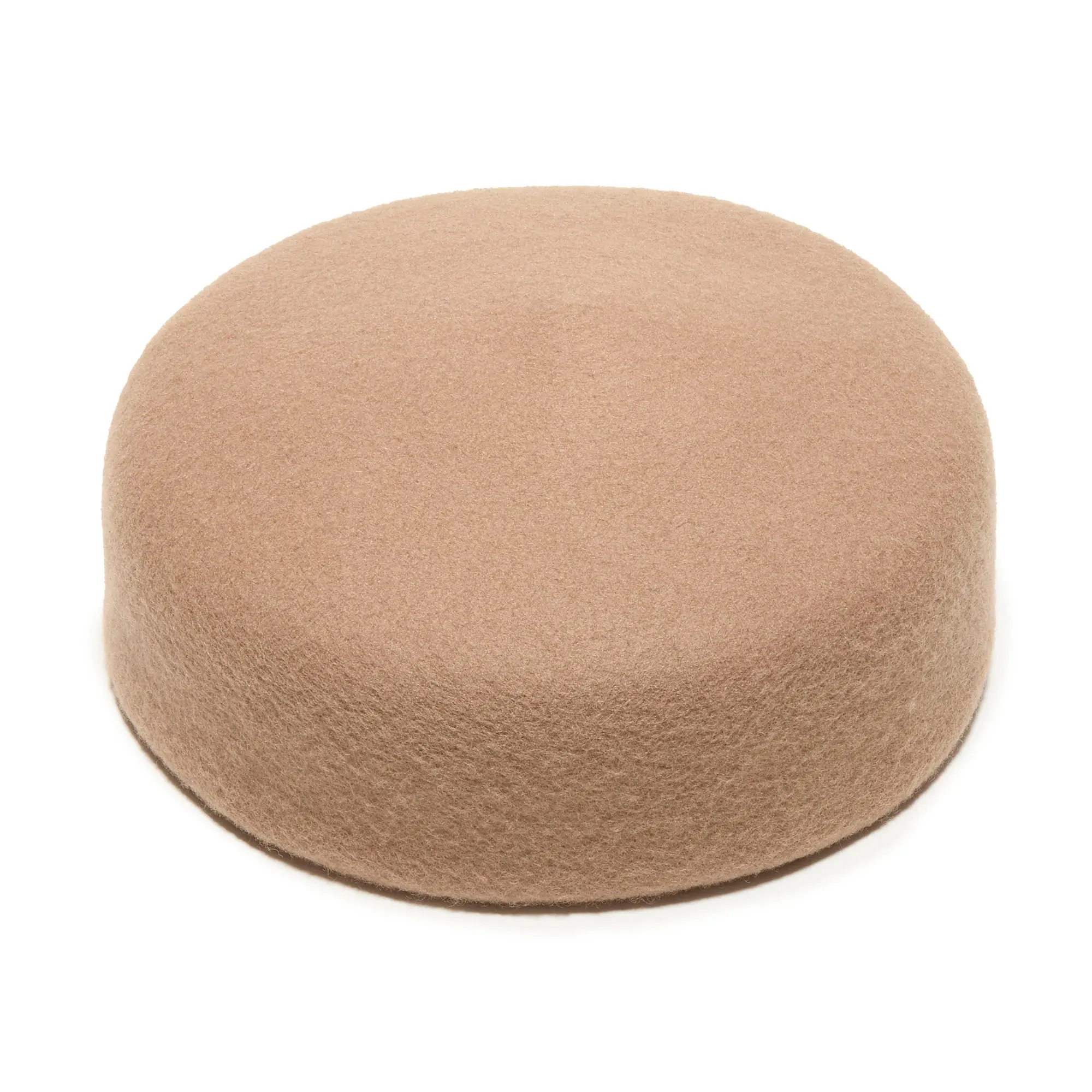 CAMEL WOOL FELT PILLBOX HAT