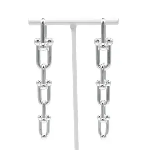 Pre-owned Tiffany & Co. Sterling Silver 925 (Ag925) Small Leather Goods TIFFANY&Co. HardWear Graduated Link Silver Earrings