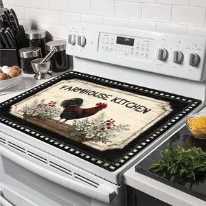 1pc 2D Flat Heat-Resistant & Scratchproof Anti-Slip Stove Cover Mat Suitable for Electric/Induction/Glass Ceramic Cooktops, Compatible for Washing Machine, Dryer, Coffee Maker Protector