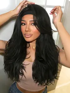 26 Inch Yaki Curly Headband Wig Synthetic Layered Kinky Straight Half Wig Wear and Go Glueless Headband Wigs for