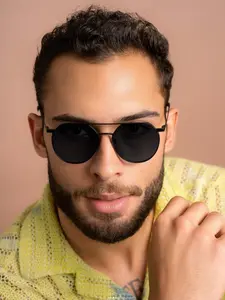 Men's Metal Round Frame Glasses, Small Punk Style, Versatile and Elegant, Fashionable Eyewear for Daily Use, Stylish and Trendy