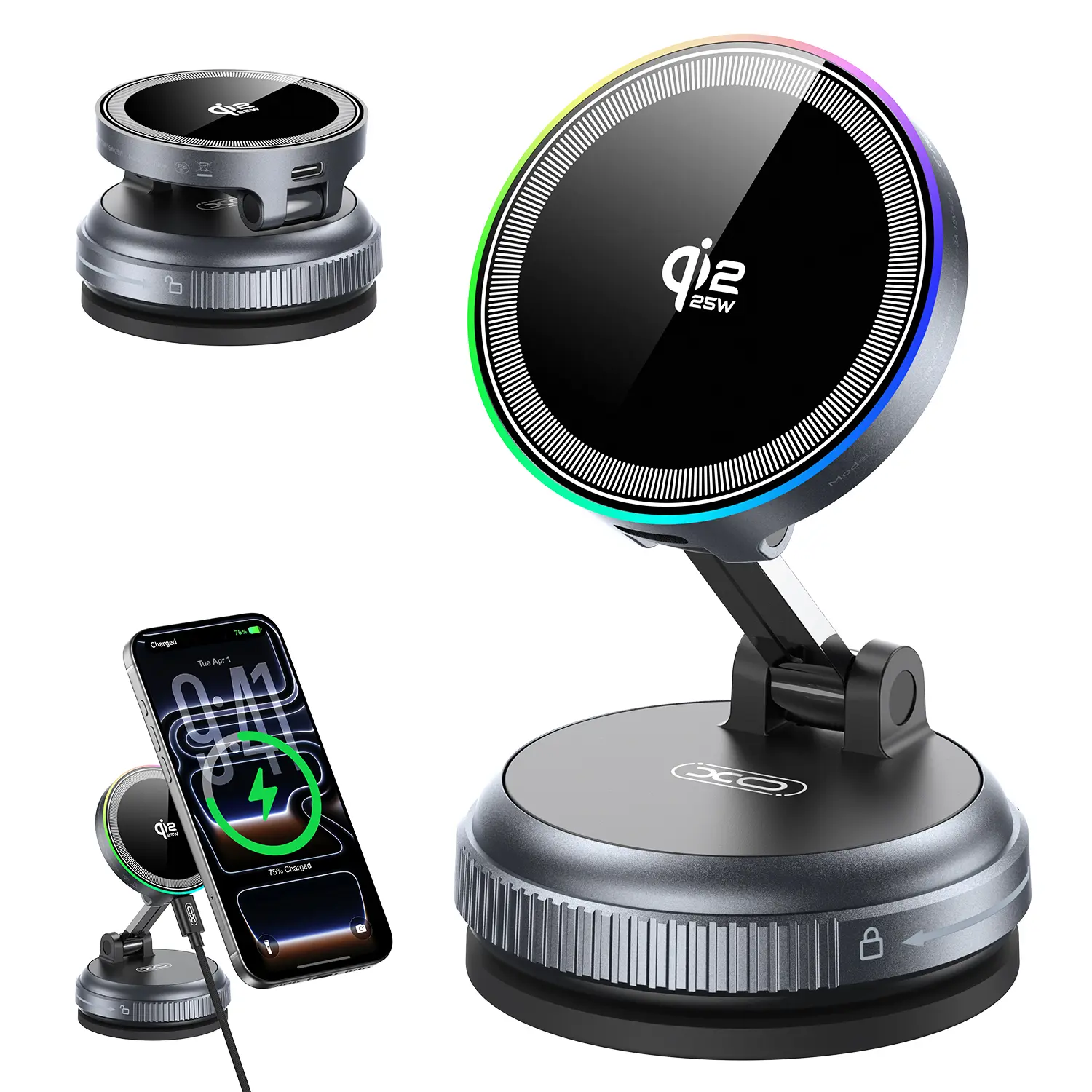 【DealsForYouDays】Qi2 25W Fast Wireless MagSafe Car Charger Mount Magnetic Suction Phone Holder for Air Vent & Dashboard Compatible with iPhone 17/16/15/14/13/12, Samsung Galaxy S25, Google Pixel 10, Dashboard Wireless Charging, Fast Charging Solution