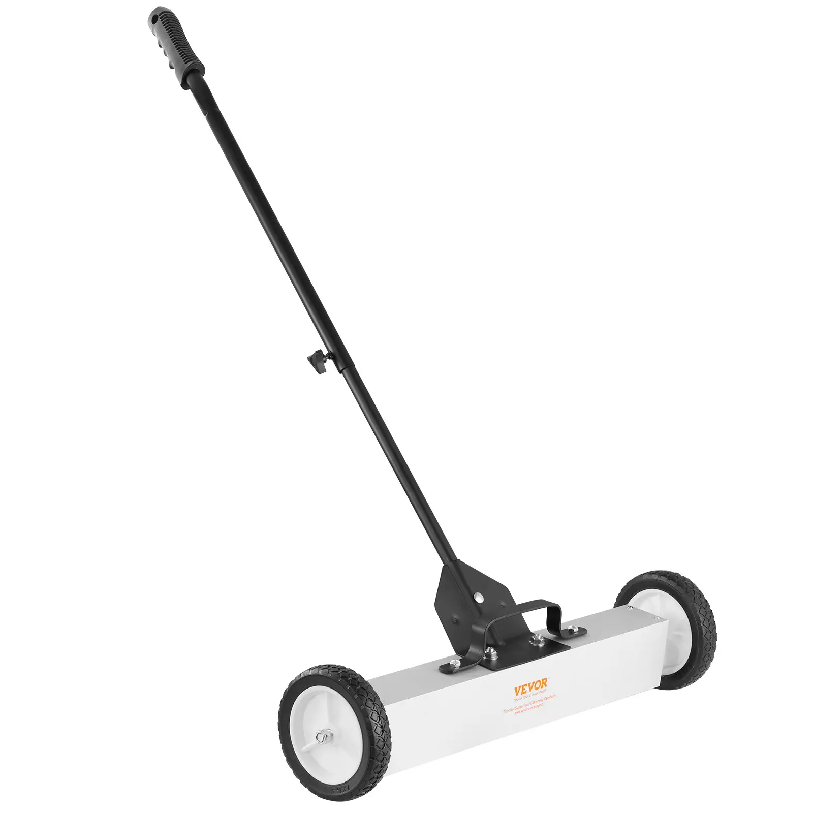 Rolling Magnetic Sweeper with Wheels, Push-Type Pickup Tool, Large Magnet Lawn Sweeper, Telescoping Handle for Easy Cleanup
