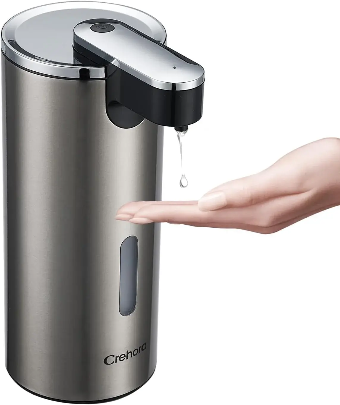 Automatic Soap Dispenser, Touchless Hand Free Soap Dispenser Bathroom, 3 Adjustable Soap Volume Dish Soap Dispenser, Smart Infrared Motion Sensor Liquid Soap Dispenser for Bathroom Kitchen Crehora