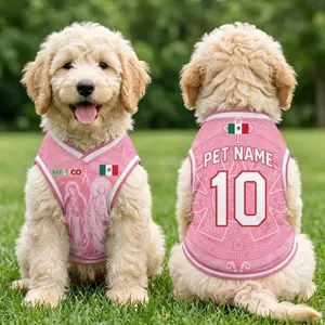Personalized Mexico Pet Soccer Jersey,Custom Dog Cat Football Shirt,Name Number Puppy Sportswear