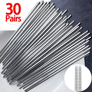 Stainless Steel Chopstick Tableware Reusable Korean Silver Adult Chopsticks Antiskid Household Metal Food Sticks High Quality Cutlery