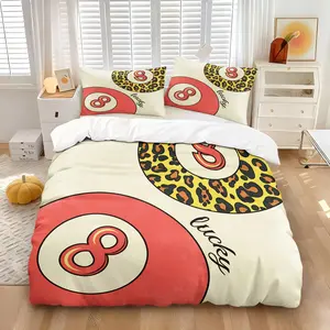 Sweet & Sassy Leopard Print Duvet Cover Set, Include One Comforter Cover and 1/2 Pillowcases, Trendy Cool Pattern Quilt Cover, Unique Y2K Aesthetic Bedroom Decor Bedding, Soft and Comfortable, All Seasons