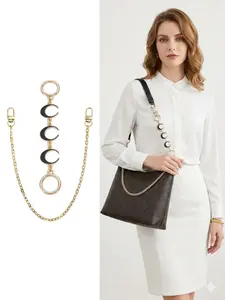 2pcs Crescent Moon Bag Strap Extender Gold Metal Chain Purse Charm Decoration Replacement Shoulder Strap For Crossbody Handbag DIY Accessories